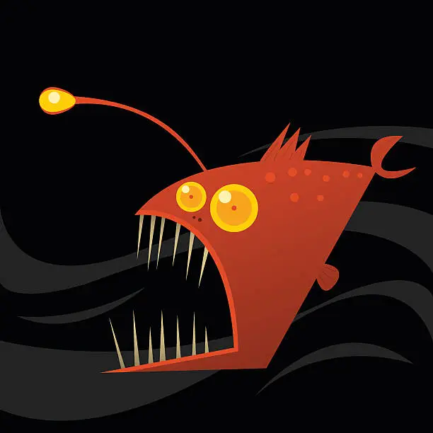 Vector illustration of Angler Fish