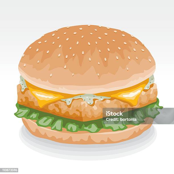 Hamburger Au Poisson Vecteurs libres de droits et plus d'images vectorielles de Vectoriel - Vectoriel, Aliment, Aliment préparé en filet