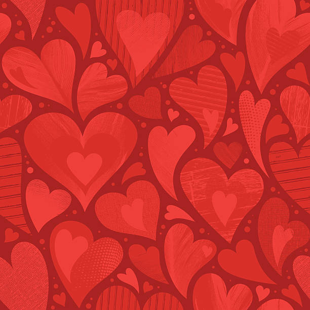 illustrations, cliparts, dessins animés et icônes de fond coeur texturé sans couture - valentines day hearts