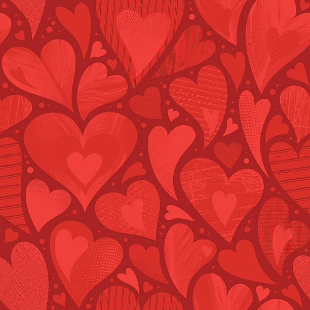 ilustrações, clipart, desenhos animados e ícones de textura de fundo sem costura de coração - heart shape valentines day love backgrounds