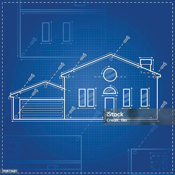 Projet De Maison Vecteurs libres de droits et plus d'images vectorielles de Plan d'architecte - Plan d'architecte, Maison, Travaux d'agrandissement