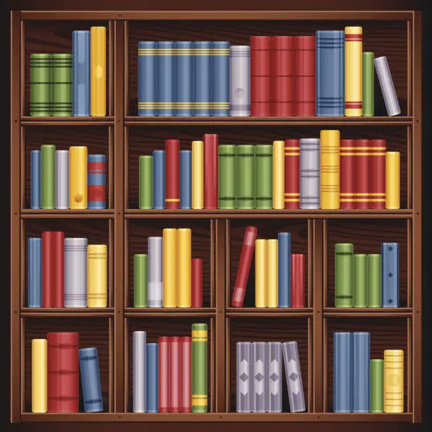 Vector illustration of Books on Bookshelf