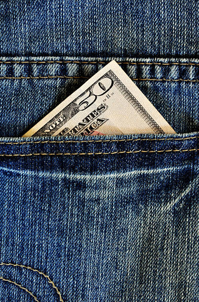 Jeans pocket stock photo