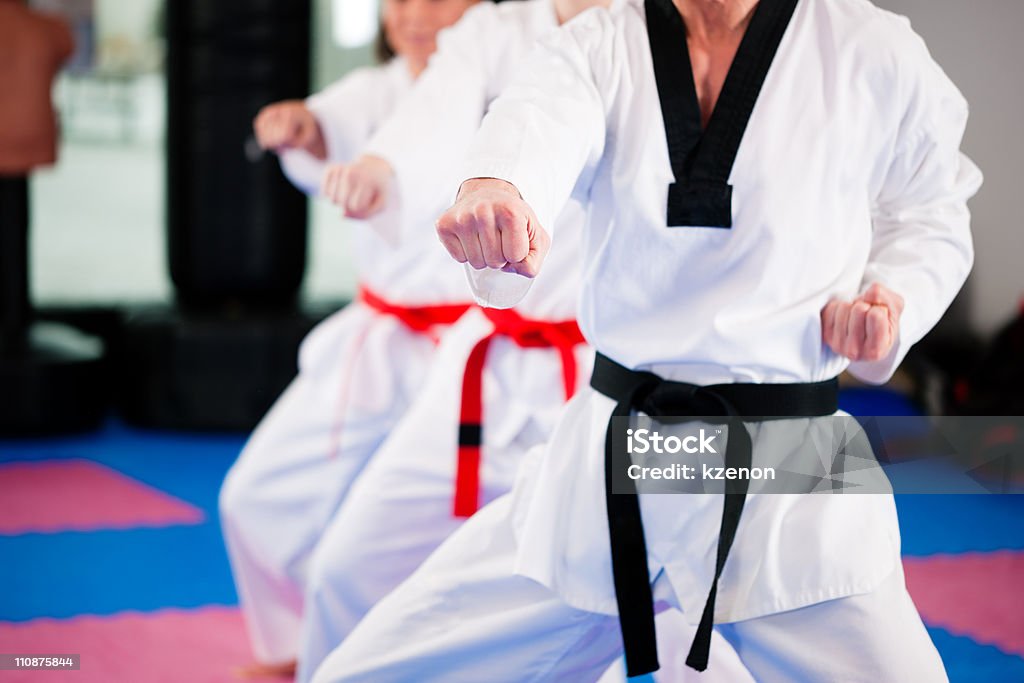 Formação desportiva de artes marciais no ginásio - Royalty-free Adulto Foto de stock
