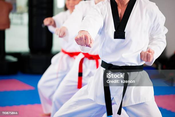 Formação Desportiva De Artes Marciais No Ginásio - Fotografias de stock e mais imagens de Adulto - Adulto, Agressão, Autoconfiança