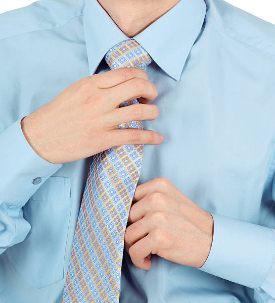 istock Business man adjust beautiful new tie 110881689