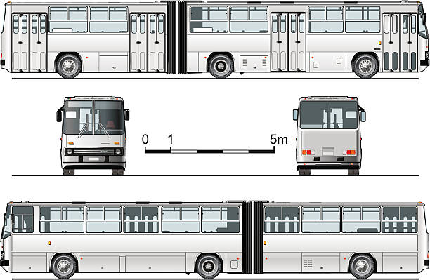 Hi-detailed urban bus  coach bus stock illustrations