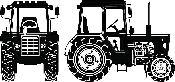 illustrations, cliparts, dessins animés et icônes de tracteur silhouette détaillée - heavy plant