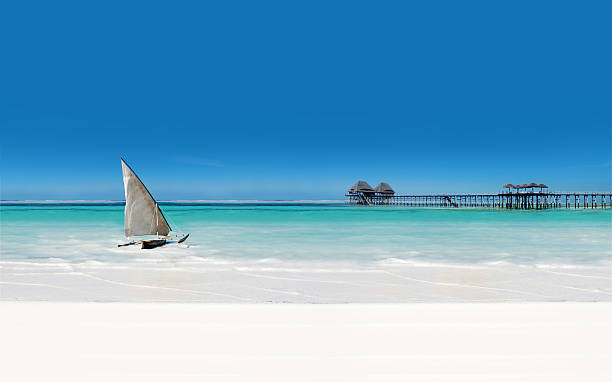 Perfect beach scene stock photo