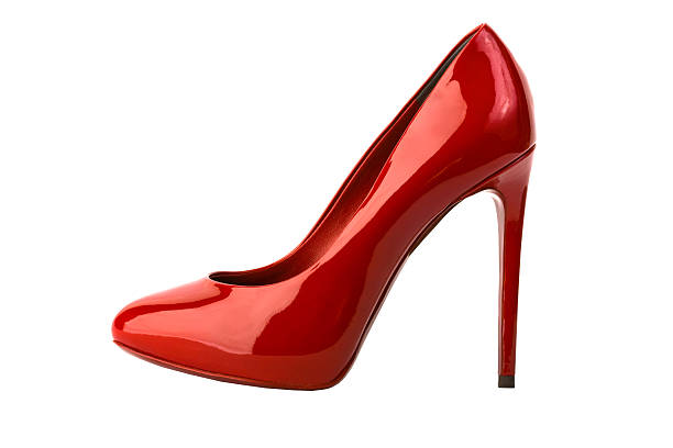 Sapato de salto alto vermelho mulheres - foto de acervo