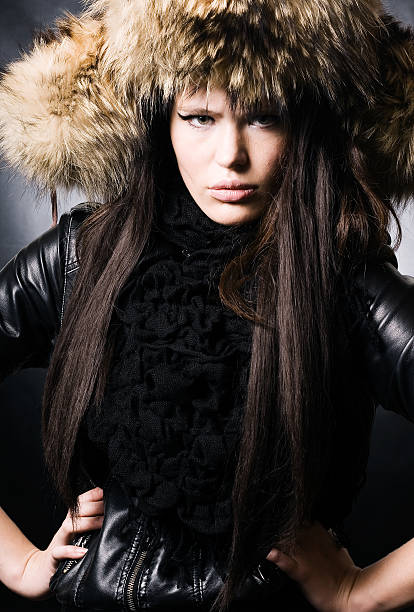 istock beautiful lady in fur cap 110898616
