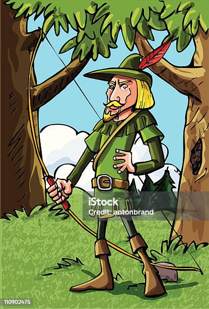 Ilustración de De Historieta Robin Hood En Bosque De Sherwood y más Vectores Libres de Derechos de Boscaje - Boscaje, Vector, Adulto