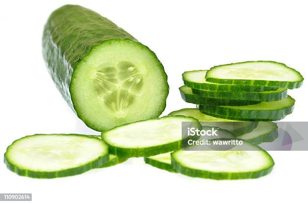 Sliced Cucumber Stock Photo - Download Image Now - Color Image, Cucumber, Cut Out