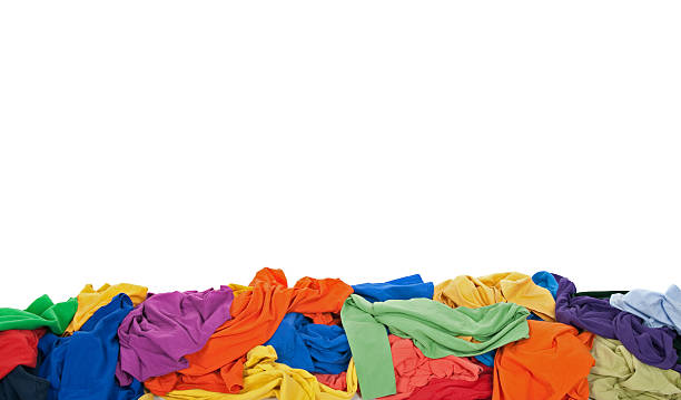 istock Messy colorful clothes border with space for text 110916043