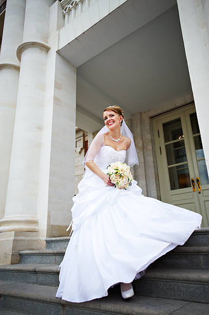 istock Happy bride with wedding bouquet 110916179