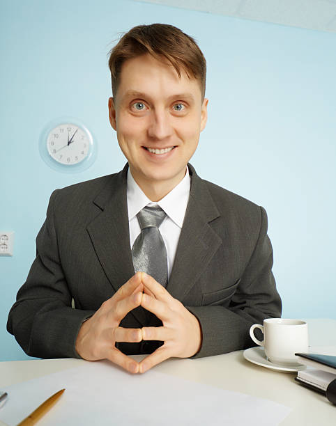 istock Happy clerk sitting with smile 110916222