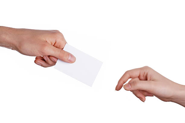 istock Man give card to woman 110917661