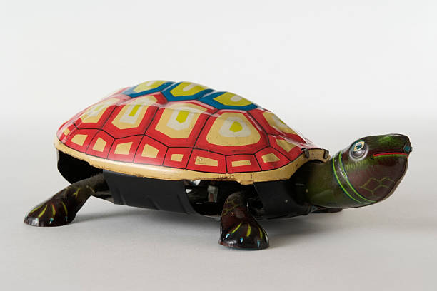 istock Isolated shot of tin toy turtle on white background 110918394