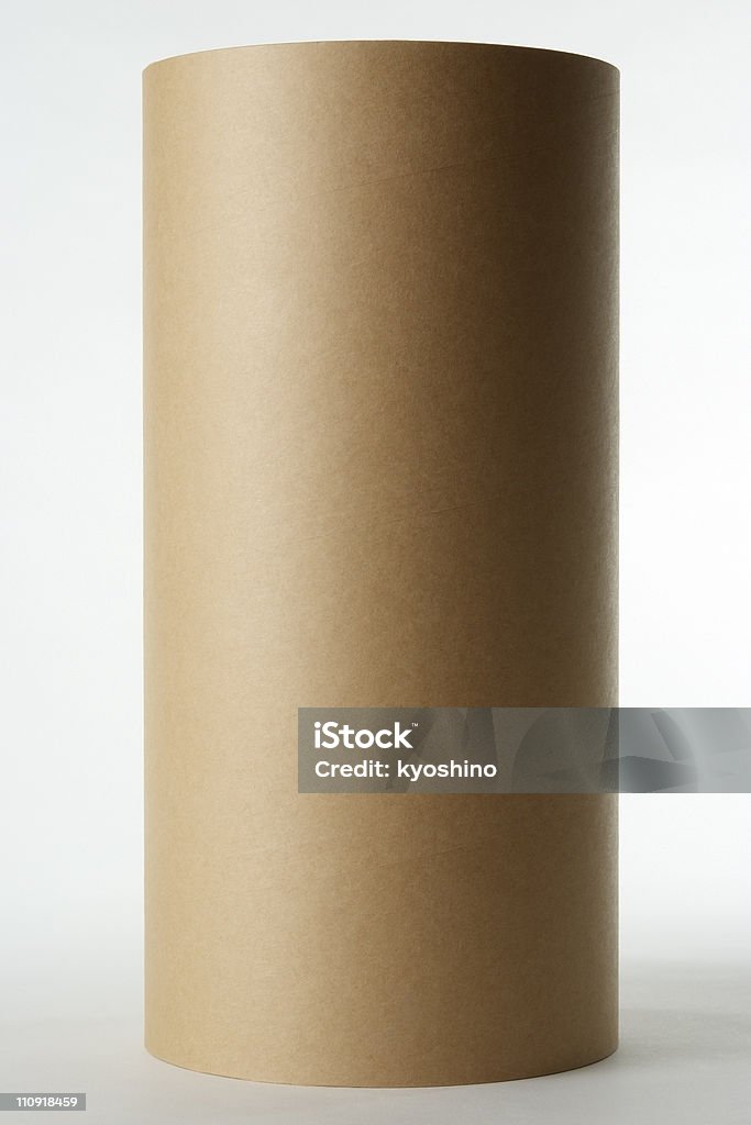 絶縁ショットの空白の白い背景に段ボールシリンダ - カラー画像のロイヤリティフリーストックフォト