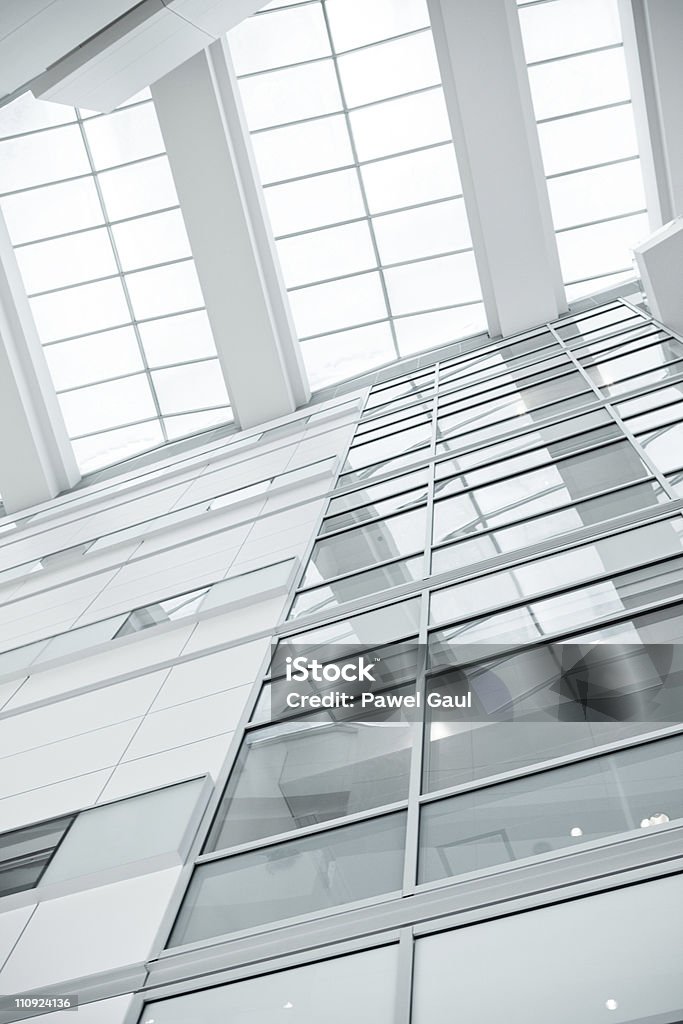 Modern building Office building wall , a ray of light  is coming through the windows. Aluminum Stock Photo