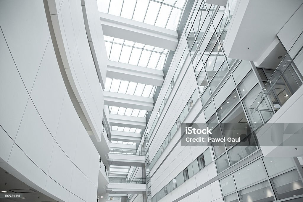 Modern building Office building wall , a ray of light  is coming through the windows. Aluminum Stock Photo