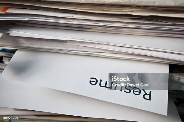 Resume Stock Photo - Download Image Now - Paper, Protruding, Stack