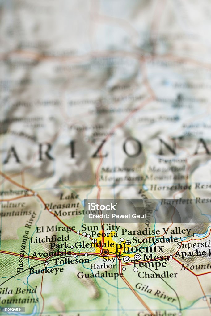 Phoenix, Arizona mapa - Royalty-free Ampliação Foto de stock