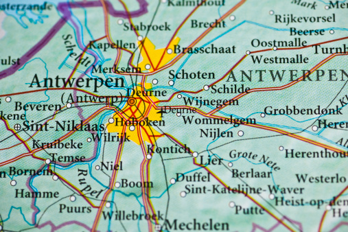 Antwerp, Belgium map.Source: \