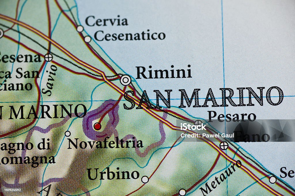San 마리노, 이탈리어 맵 - 로열티 프리 산 마리노 스톡 사진