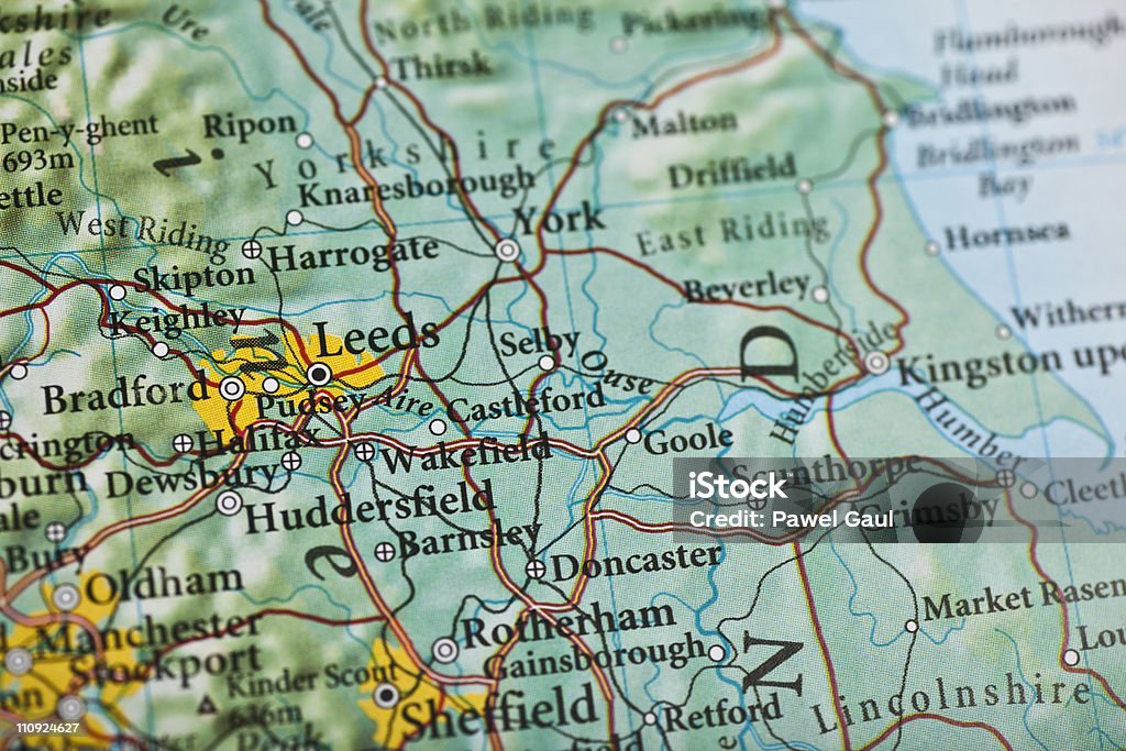 Leeds, Inglaterra - Foto de stock de Mapa royalty-free