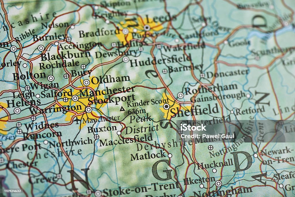 Manchester, Anglia - Zbiór zdjęć royalty-free (Mapa)