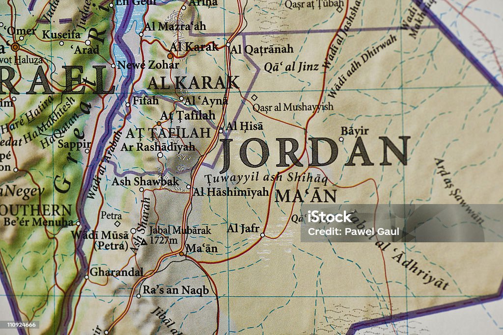 Amman, Jordan 맵 - 로열티 프리 지도 스톡 사진