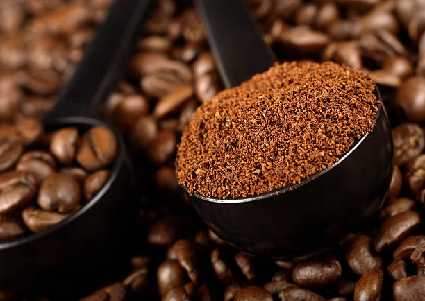 Ground coffee stock photo