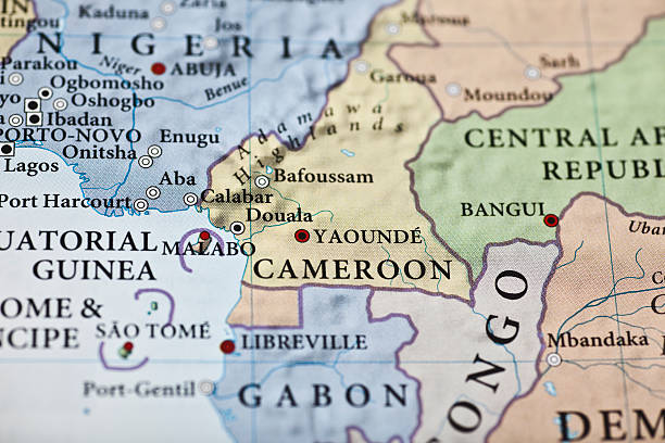 Cameroon Cameroon map. Source: "World reference atlas" yaounde photos stock pictures, royalty-free photos & images