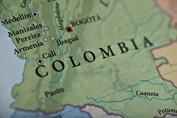 bogotá, colombia - colombia map fotografías e imágenes de stock