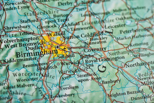 Birmingham, England map.Source: \