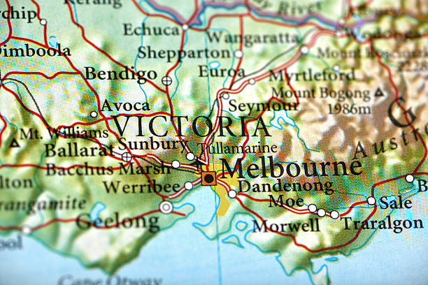 Melbourne, Australia Melbourne, Australia. Source: "World reference atlas" melbourne street map stock pictures, royalty-free photos & images