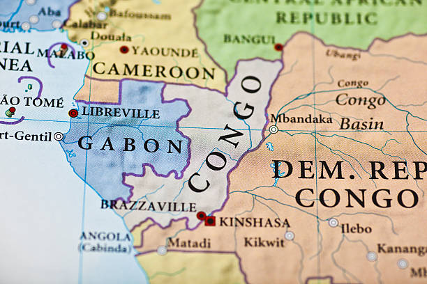 Congo Congo map. Source: "World reference atlas" gabon stock pictures, royalty-free photos & images