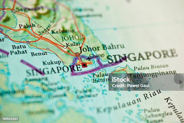 Republik Singapurkarte Stockfoto und mehr Bilder von Karte - Navigationsinstrument - Karte - Navigationsinstrument, Republik Singapur, Asien