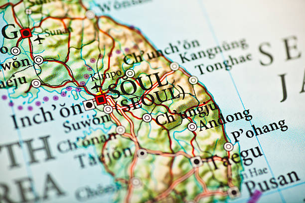 istock Seoul, South Korea map 110925391