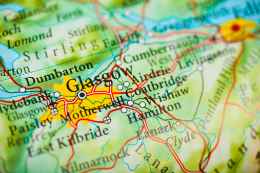 Glasgow, Scotland map .Source: \