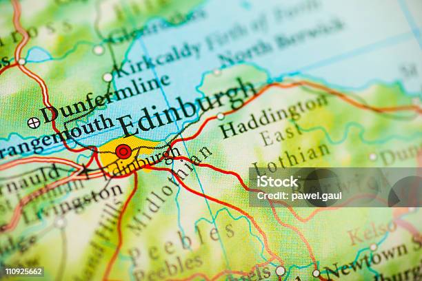 Edinburgh Scotland Stock Photo - Download Image Now - Backgrounds, Cartography, Color Image