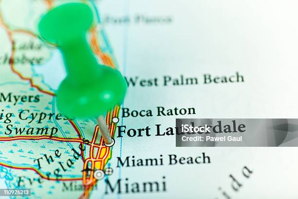 Fort Lauderdale Florida Foto de stock y más banco de imágenes de América del norte - América del norte, Cartografía, Chincheta