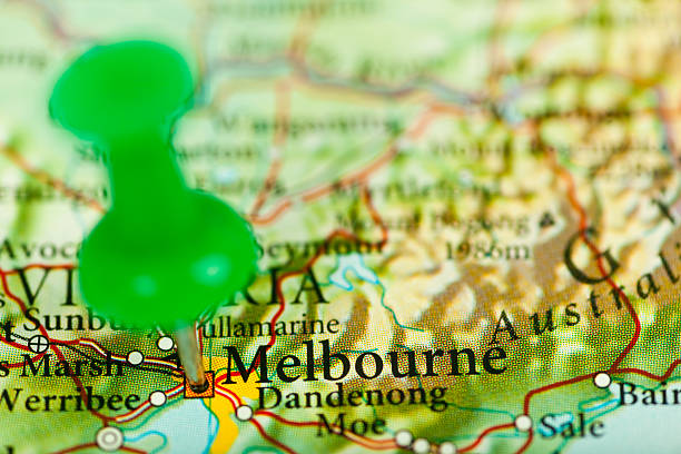 Melbourne, Australia Melbourne, Australia. Source: "World reference atlas" melbourne street map stock pictures, royalty-free photos & images