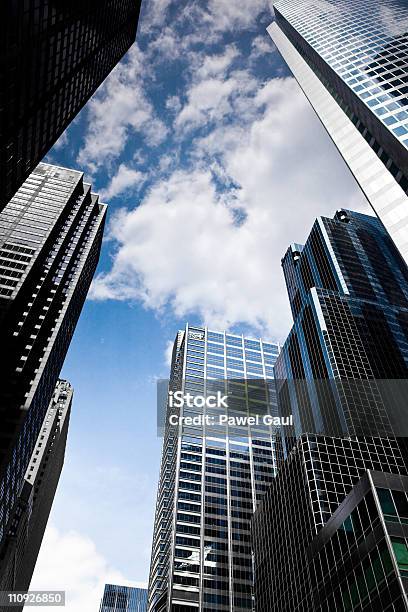 Looking Up At Skyscrapers In Chicago Financial District Stock Photo - Download Image Now