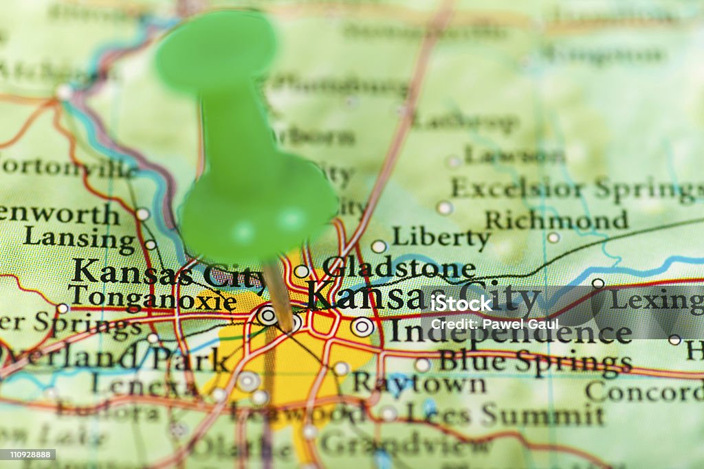 Kansas City, MO mapa - Foto de stock de Kansas City - Missouri royalty-free