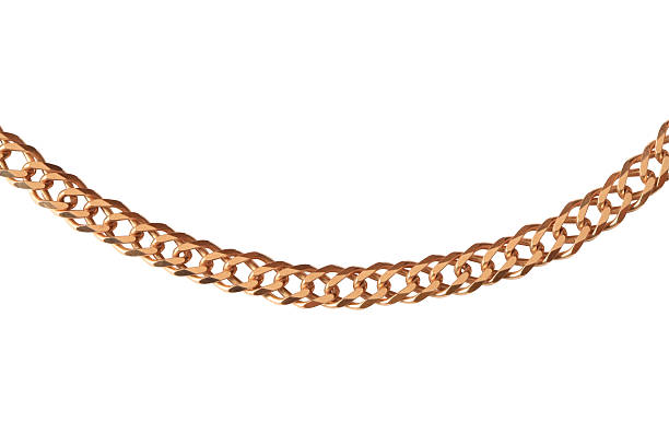 istock Large gold chain isolated on white background 110930548