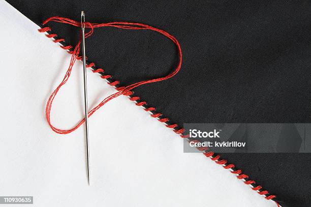 Seam And Needle Stock Photo - Download Image Now - Color Image, Horizontal, No People