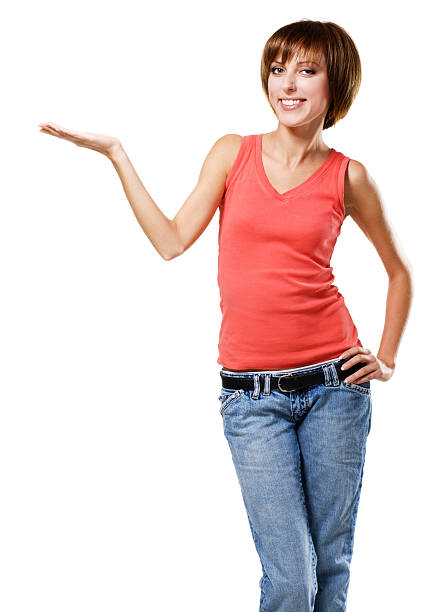istock Lovely girl holding something imaginary 110932578