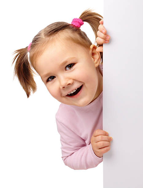 istock Cute little girl with blank board 110936833